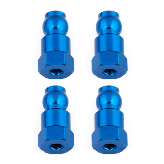 Team Associated Shock Bushings, 14 mm, blue aluminum