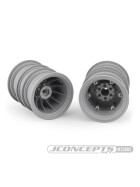 JConcepts Krimson Dually - 2.6" dual truck wheels w/ adaptors, covers - (gray | silver) - 2pc.