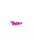 Hiro Seiko Alloy Hex Socket Flat Head Screw M3x6  [Pink] 5pcs