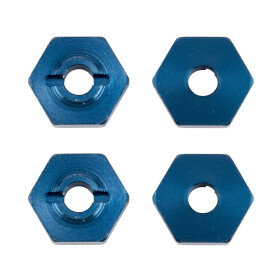 Team Associated FT 1:14 Wheel Hexes, blue aluminum