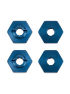 Team Associated FT 1:14 Wheel Hexes, blue aluminum