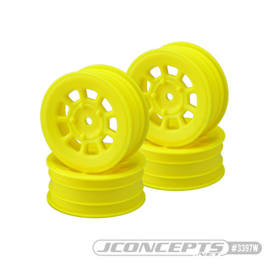 JConcepts 9 shot - B7 | B6.4 | YZ2 | XB2 | LD3, 2.2 front wheel (yellow) - 4pc