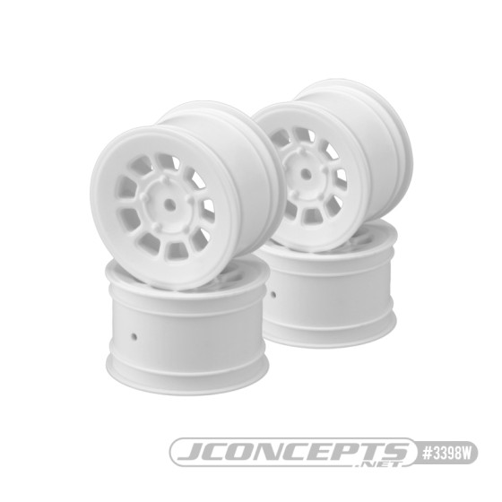 JConcepts 9 shot - B7 | B6.4 | B74.2| YZ2 | YZ4 | XB2 | XB4 | LD3 | L1R, 2.2 rear wheel (white) - 4pc