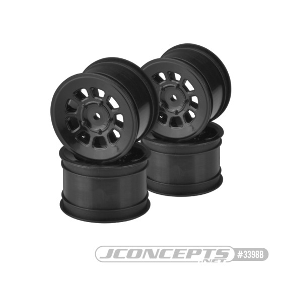 JConcepts 9 shot - B7 | B6.4 | B74.2| YZ2 | YZ4 | XB2 | XB4 | LD3 | L1R, 2.2 rear wheel (black) - 4pc