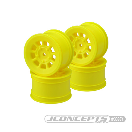 JConcepts 9 shot - B7 | B6.4 | B74.2| YZ2 | YZ4 | XB2 | XB4 | LD3 | L1R, 2.2 rear wheel (yellow) - 4pc