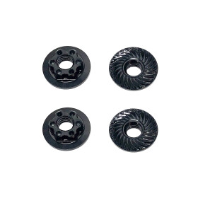 Team Associated FT Nuts, M4 Low Profile Wheel Nuts, black