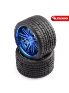 Sweep Road Crusher Onroad Belted tire Blue wheels 1/4 offset (146mm Diameter) 2pcs