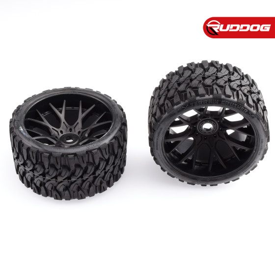 Sweep Terrain Crusher Offroad Belted tire Black wheels 1/2 offset W/ WHD 2pcs