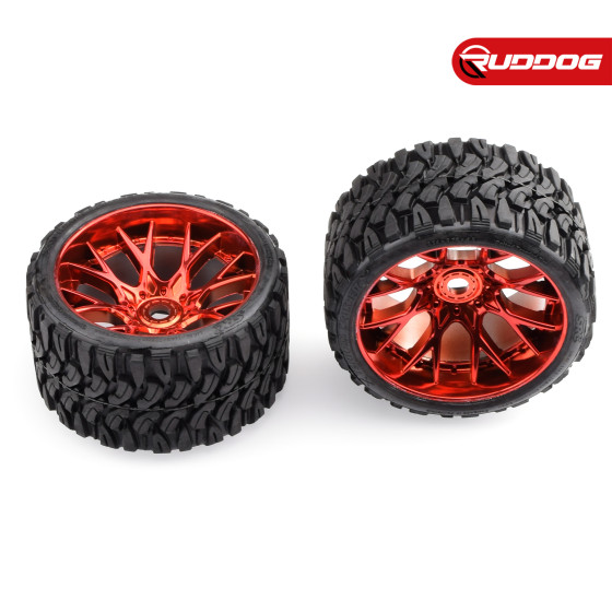 Sweep Terrain Crusher Offroad Belted tire Red wheels 1/2 offset W/ WHD 2pcs