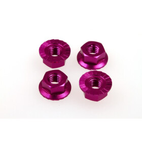 Hiro Seiko 4mm Alloy Serrated Wheel Nut  [Purple] ( 4 pcs)