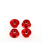 Hiro Seiko 4mm Alloy Serrated Wheel Nut  [Red] ( 4 pcs)