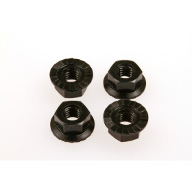 Hiro Seiko 4mm Alloy Serrated Wheel Nut  [Black] ( 4 pcs)