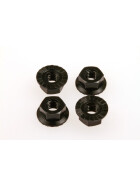 Hiro Seiko 4mm Alloy Serrated Wheel Nut  [Black] ( 4 pcs)