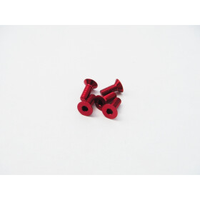 Hiro Seiko Alloy Hex Socket Flat Head Screw M3x6  [Red] (...